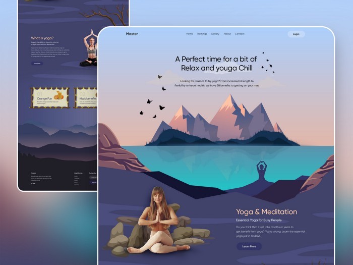 Yoga and meditation UI/UX design